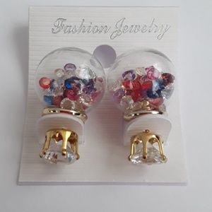 Globe multicolored crystal earnings